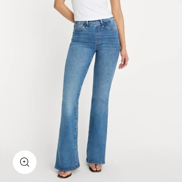 Good American Power Stretch Pull-on Flare Jeans Medium - Picture 8 of 8